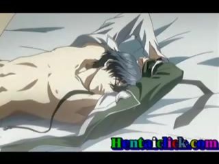 Beguiling hentai homosexual duro sucio película y amor en cama