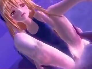 Delicate hentai rubia consigue pequeñita mojada coño follada