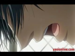 Hentai trẻ người phụ nữ với tay bị ràng buộc được hơi say