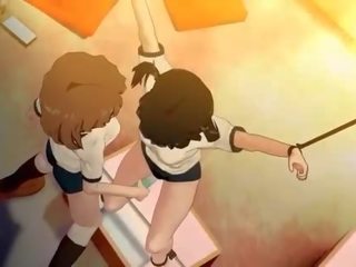 Tied up anime anime seductress gets cunt vibed hard