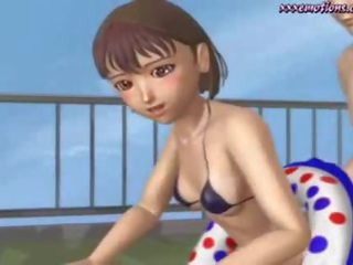 Model animated goddess with tiny Tits gets penetrated