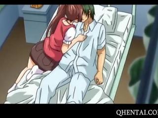 Hentai goddess takes pecker in a hospital bed