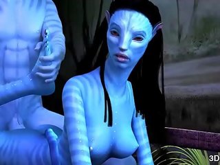 Avatar divinity anal fucked by huge blue manhood