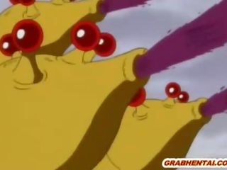 Hentai girls caught and superior drilled by monster tentacles