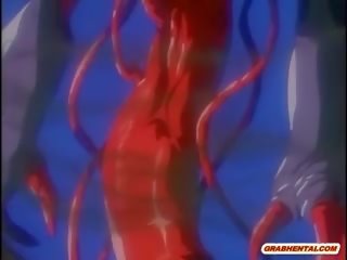 Coed Hentai stunner Brutally Tentacles Fucked