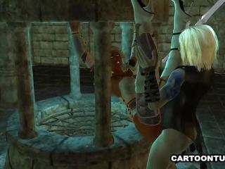 Stunning 3D cartoon ebony elf diva getting fucked